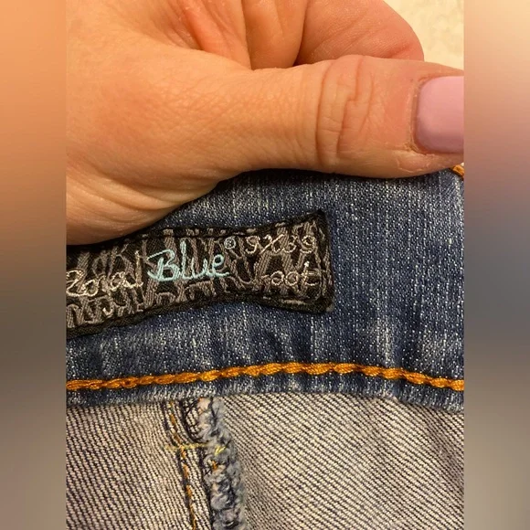 Royal Blue-bootcut torn jeans..size 9x39 - Picture 6 of 12